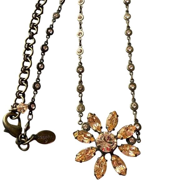 Sorrelli Crystal Flower Pendant Necklace - Picture 1 of 9